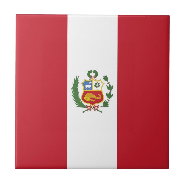 Peru flagga kakelplatta (Framsidan)