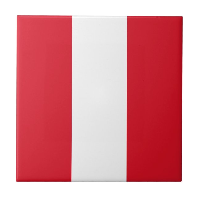 Peru Flagga Kakelplatta (Framsidan)