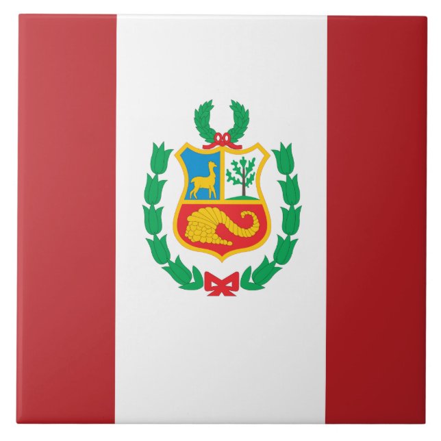 Peru flagga kakelplatta (Framsidan)