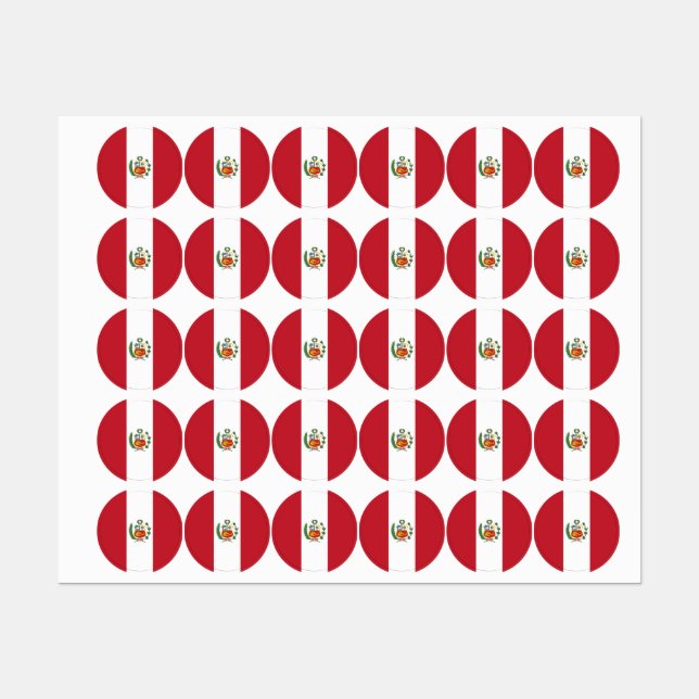 Peru flagga klistermärke (Ark)