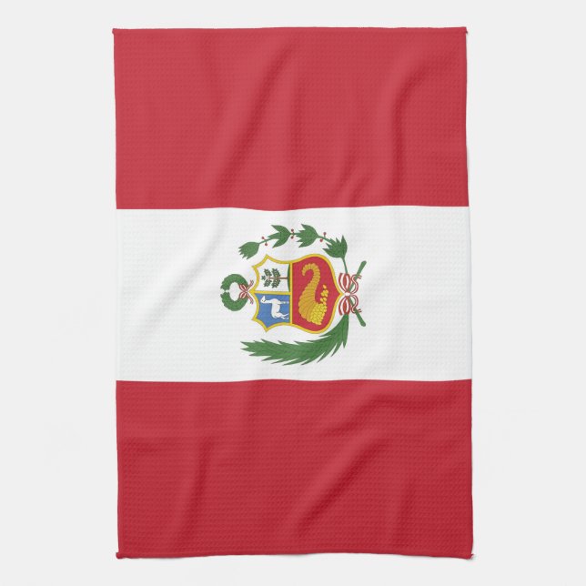 Peru flagga kökshandduk (Vertikal)