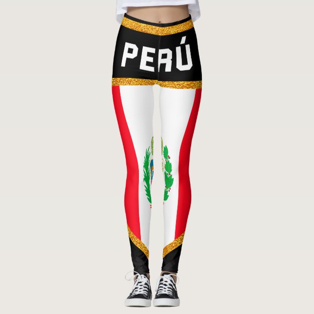 Perú Flagga Leggings (Framsida)