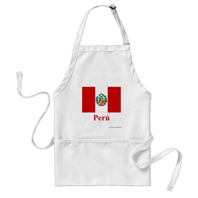Peru flagga med namn i spanjor förkläde (Framsidan)
