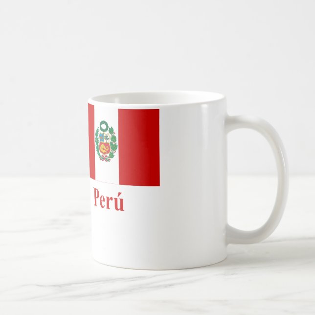 Peru flagga med namn i spanjor kaffemugg (Höger)