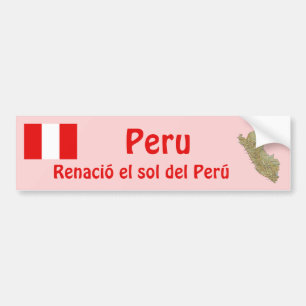 Peru flagga och kart dekal