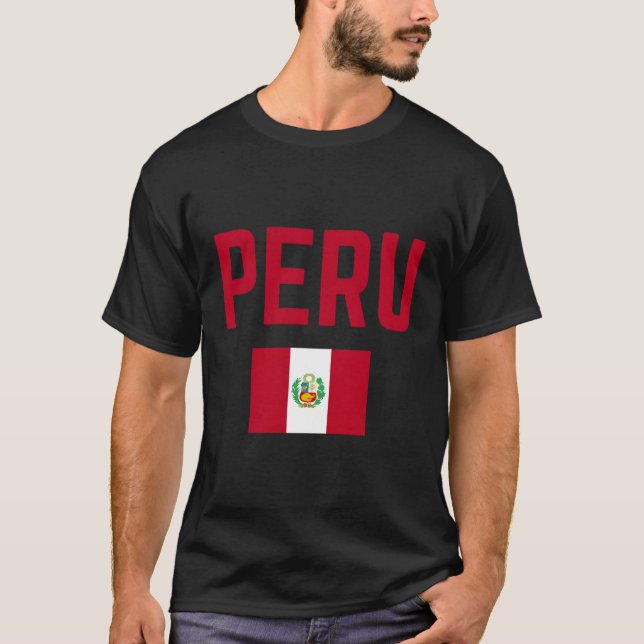 Peru Flagga Peru T Shirt (Framsida)