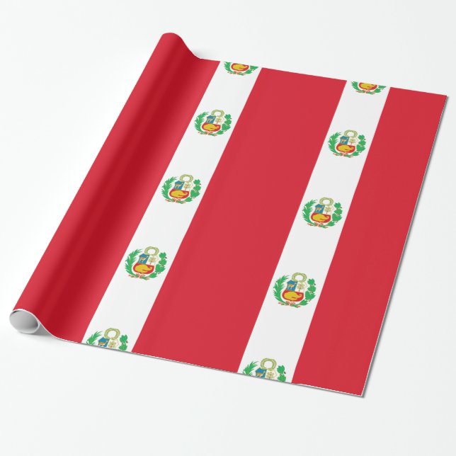 Peru flagga presentpapper (Utrullad)