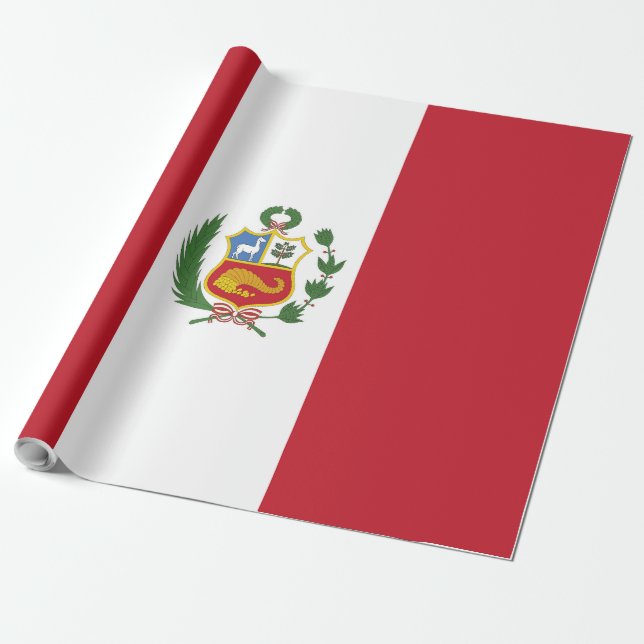 Peru flagga presentpapper (Utrullad)