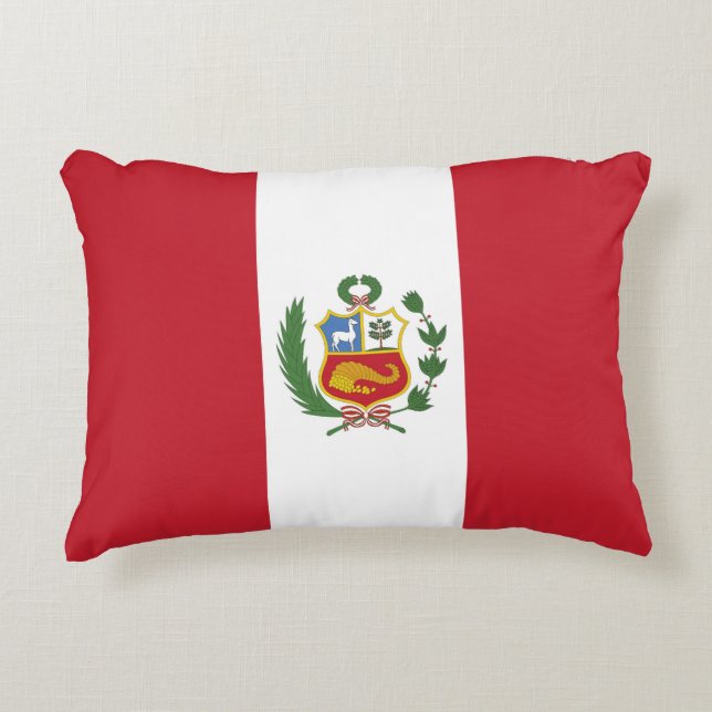 Peru flagga prydnadskudde (Framsidan)