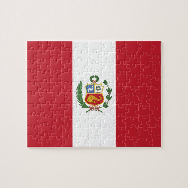 Peru flagga pussel (Horisontell)