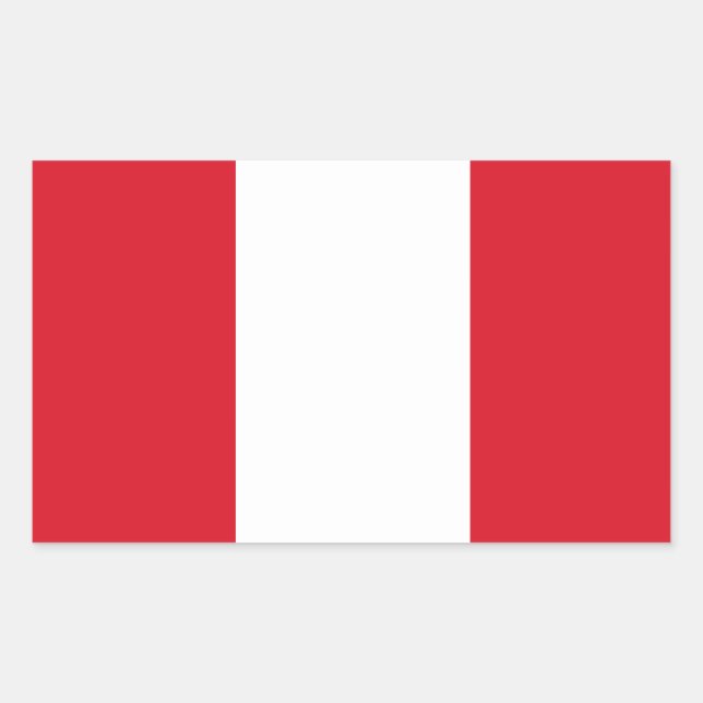 Peru Flagga Sticker Rektangulärt Klistermärke (Framsida)
