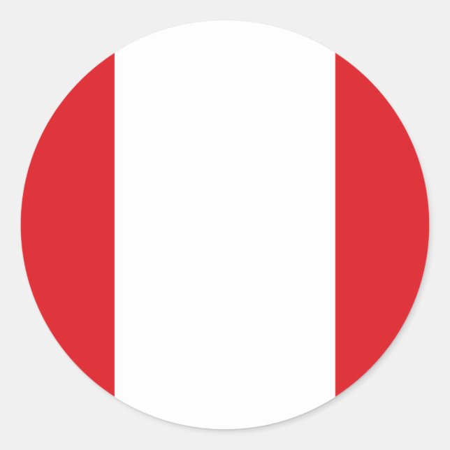 Peru Flagga Sticker Runt Klistermärke (Framsida)