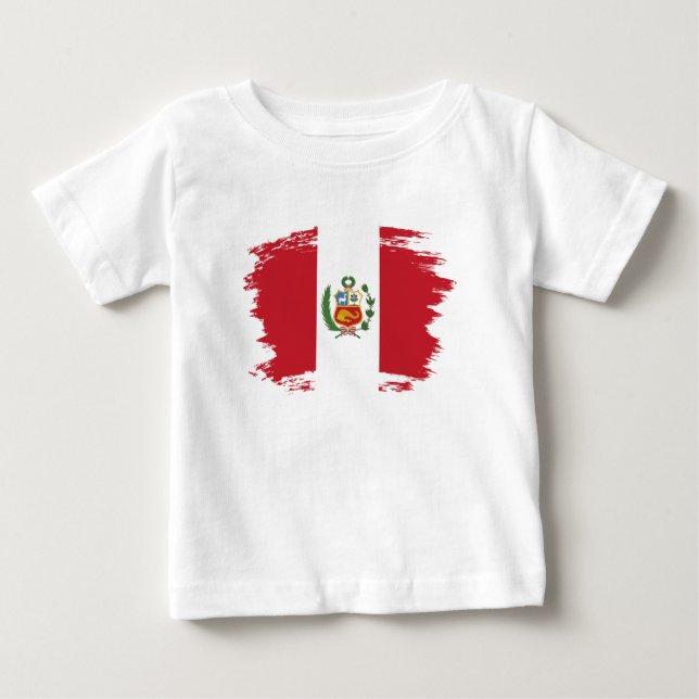 Peru flagga t shirt (Framsida)