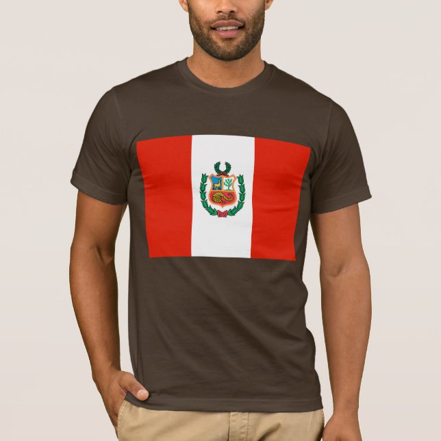 Peru flagga tee shirt (Framsida)