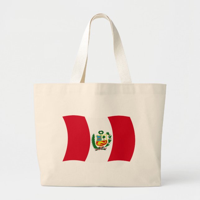 Peru Flagga Tote Bag Jumbo Tygkasse (Framsidan)