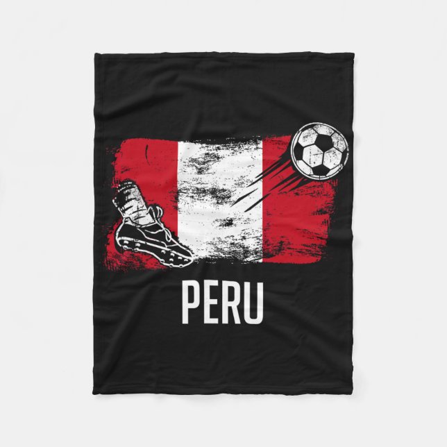 Peru flagga tröja peruanska fotbollslag peruanska  fleecefilt (Framsidan)