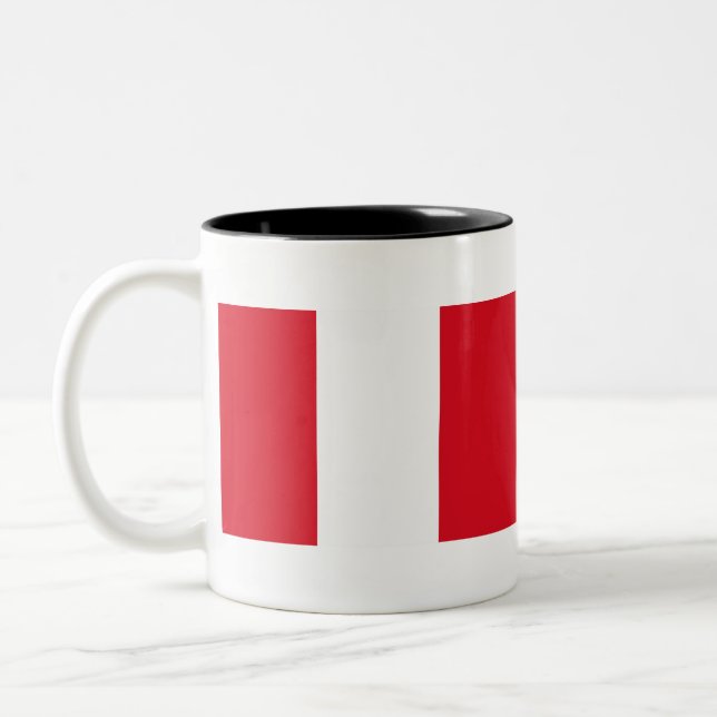 Peru Flagga Två-Tonad Mugg (Vänster)