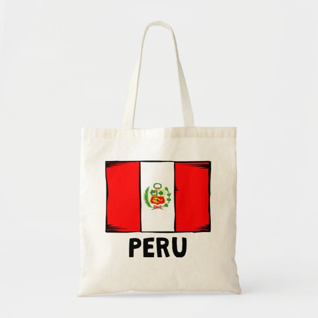 Peru flagga tygkasse (Framsidan)