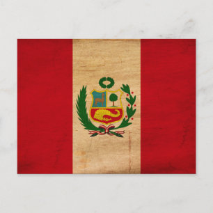 Peru Flagga Vykort