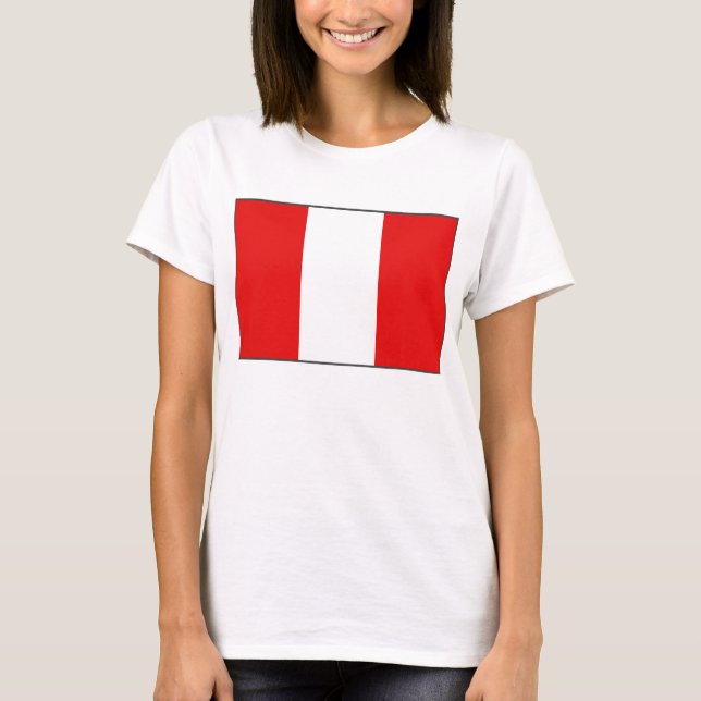Peru Flagga x Karta T-Shirt (Framsida)