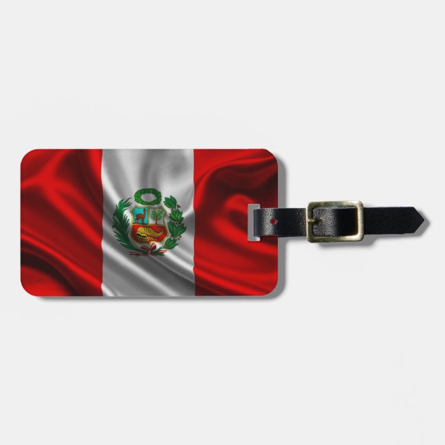 Peru flaggatyg bagagebricka (Horisontell Framsida)