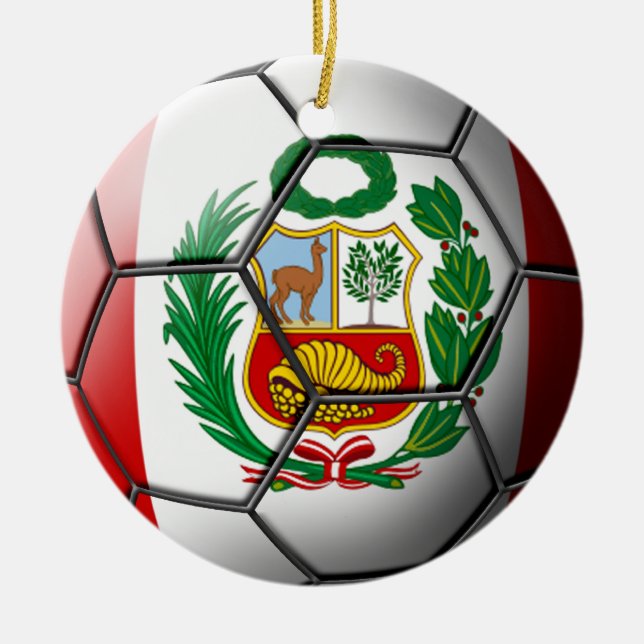 Peru fotbollprydnad julgransprydnad keramik (Framsidan)