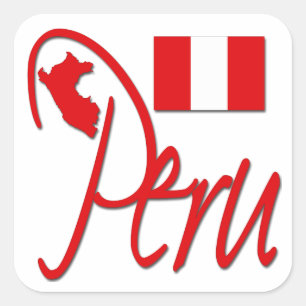Peru Fyrkantigt Klistermärke