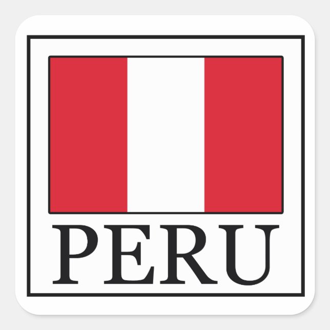 Peru Fyrkantigt Klistermärke (Framsida)