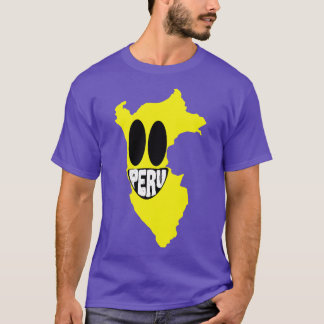 Peru Grinning Peru Lycklig Smirking Ansikte T Shirt