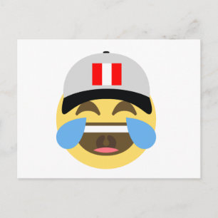 Peru Hat Laughing Emoji Vykort