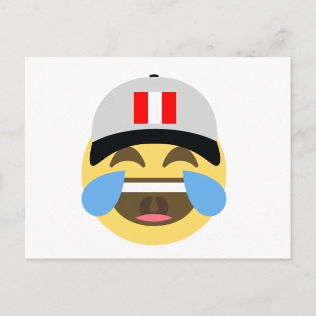Peru Hat Laughing Emoji Vykort (Framsida)