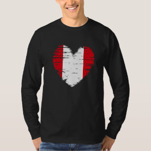 Peru Heart Peruvian Flagga Peruvian-Pridet T Shirt