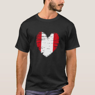 Peru Heart Peruvian Flagga Peruvian-Pridet T Shirt
