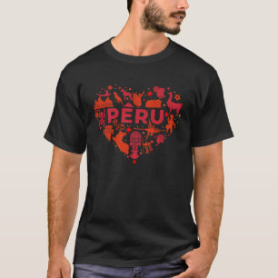 Peru Hjärta Kultur Tradition Arv Peru Lama T Shirt