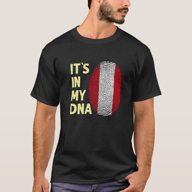 Peru i mitt DNA-peruanska Flagga i Peru T Shirt (Framsida)