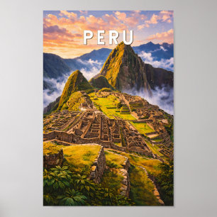 Peru Illustration Resa Konst Vintage Poster
