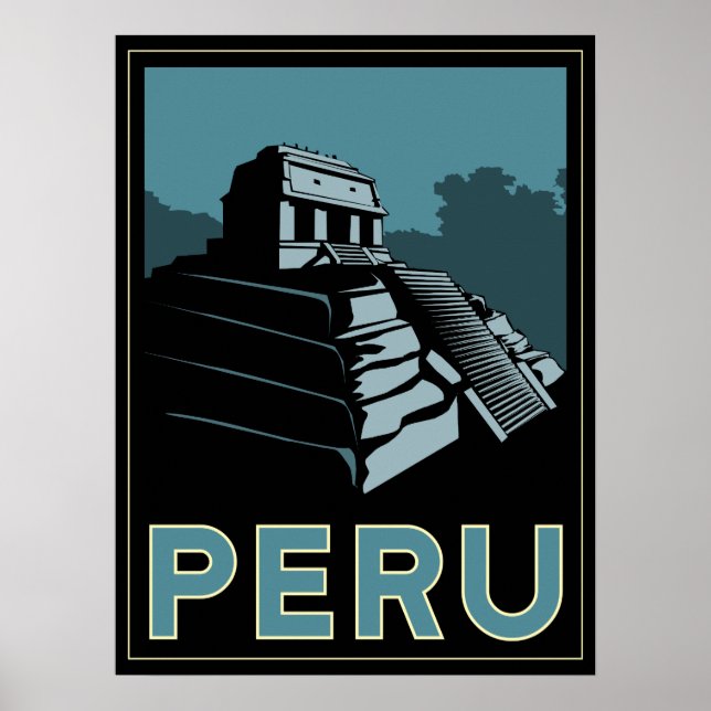 peru inca South america art deco retro poster (Framsidan)