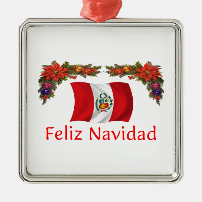 Peru jul julgransprydnad metall (Framsidan)