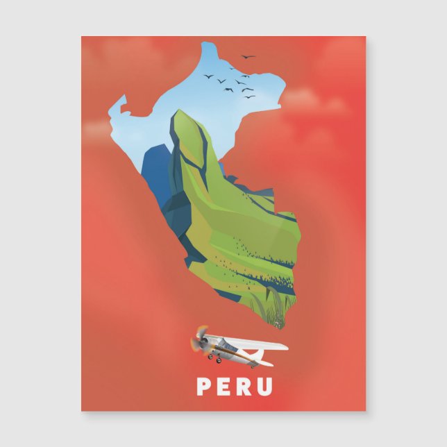 Peru karta Illustrerad resaffisch (Framsida)