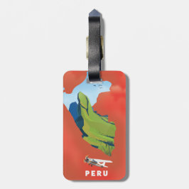 Peru karta Illustrerad resaffisch Bagagebricka