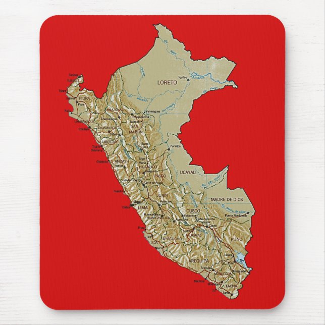 Peru Karta Mousepad Musmatta (Framsidan)