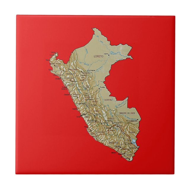 Peru Kartplatta Kakelplatta (Framsidan)