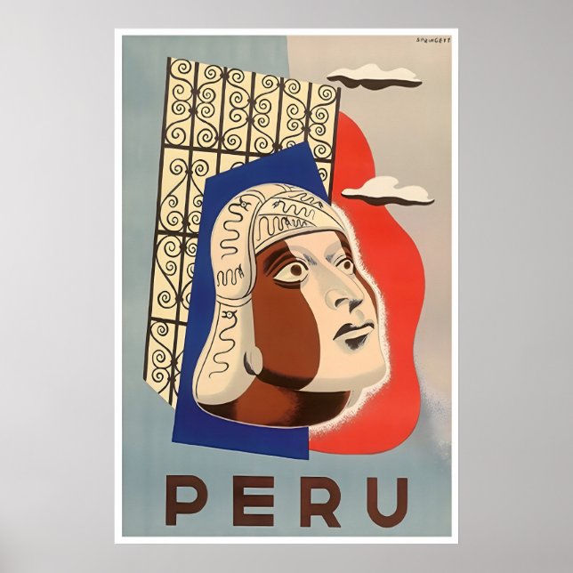 Peru konsttryck resa affisch peruansk hem (Framsidan)