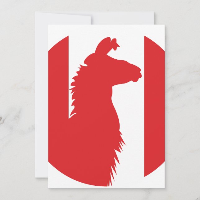 Peru Lama Alpaca Peruanska Nationaldjur Flagga Inbjudningar (Framsida)
