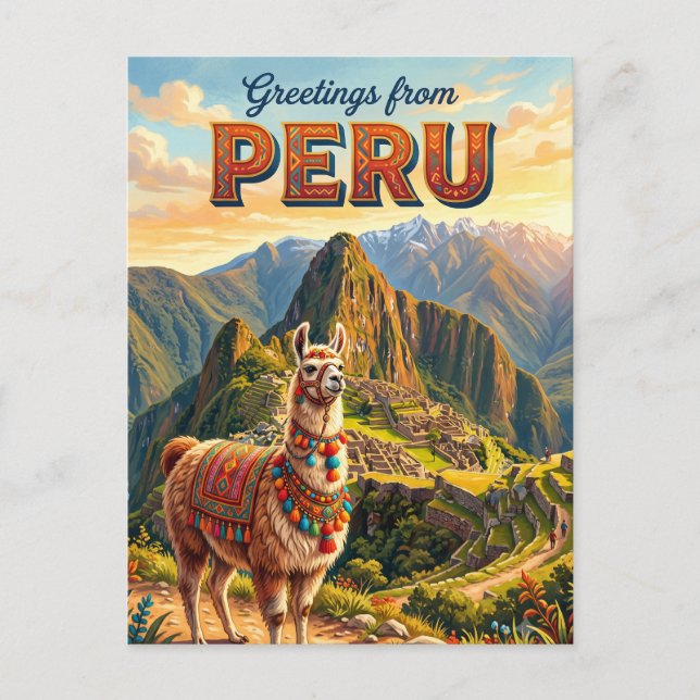 Peru Lama Vykort (Framsida)