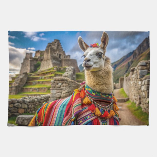 Peru Llama Kökshandduk (Horisontell)