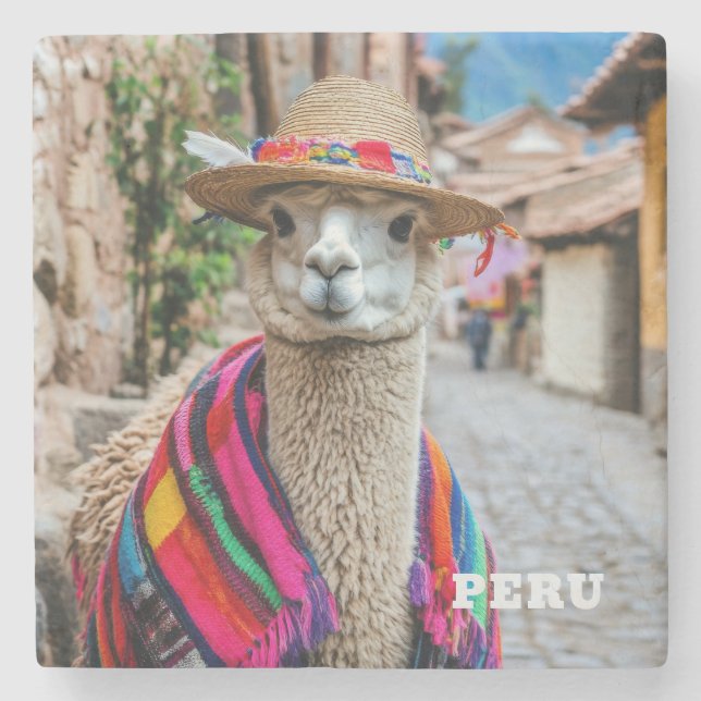 Peru Llama Stenunderlägg (Framsidan)
