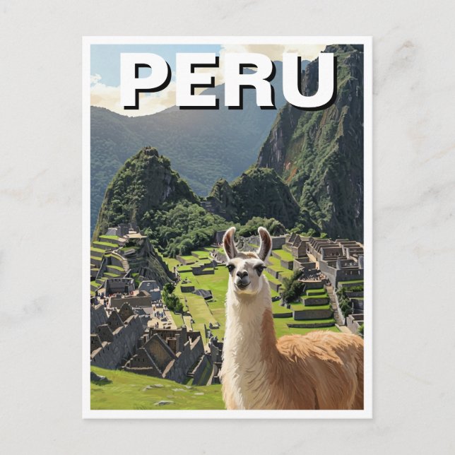 Peru Llama Vykort (Framsida)