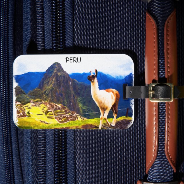Peru Machu Picchu Alpaca Bagagebricka (Framsida Insitu 4)