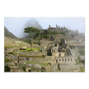 Peru, Machu Picchu. Den antika citadellen Fototryck